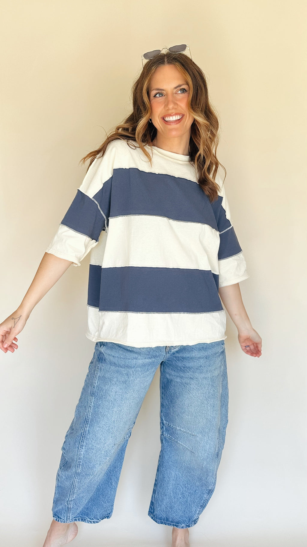 Navy Colorblock Tee