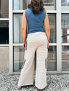 Striped Cargo Wide Leg in Taupe