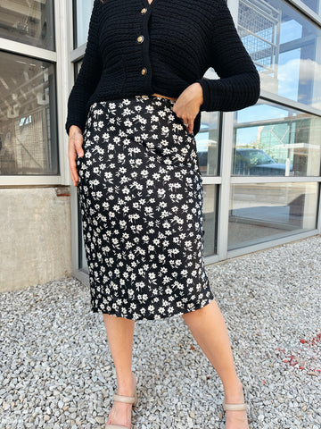 Tweed A-Line Midi Skirt