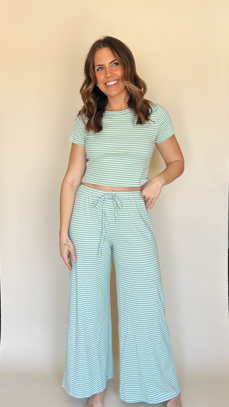 Billy Striped Lounge Set in Mint