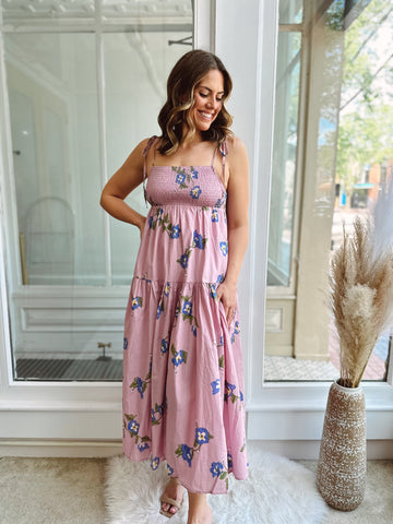 Vintage Rose Midi Dress