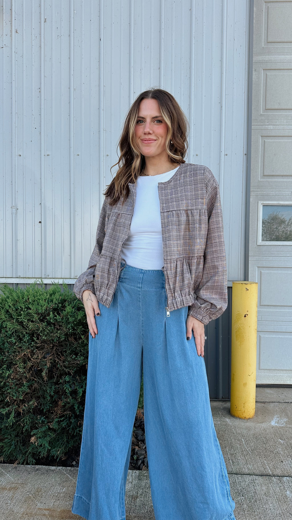 Plaid Bomber Jacket