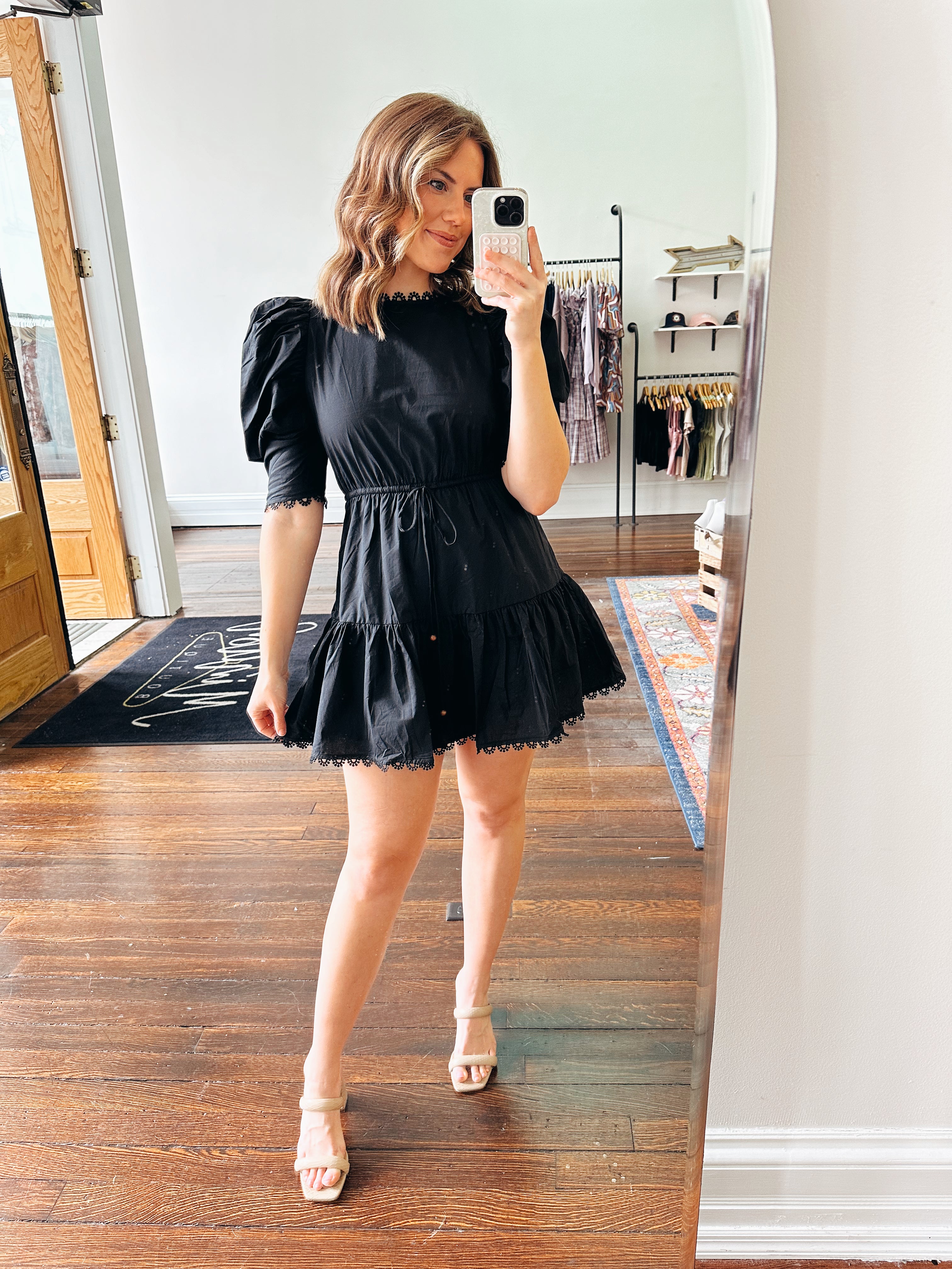 Zara fashion black tiered dress