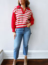 Malibu Red Polo Sweater