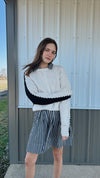 Laces Colorblock Sweater in Black