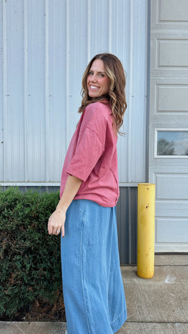 Oversized Soft Tee in Mocha