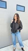 Deep Coal Henley Pullover