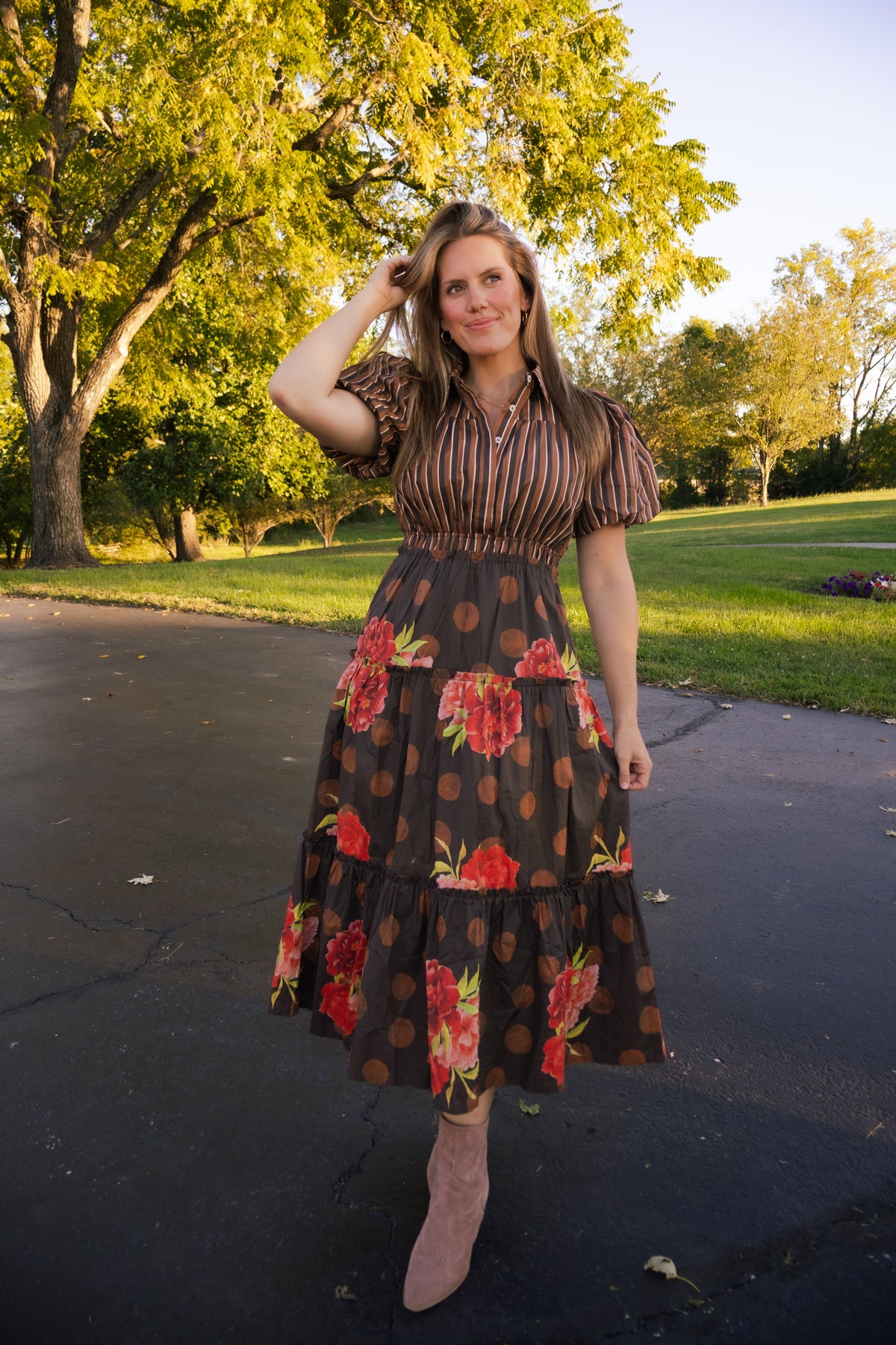Coco Puff Sleeve Midi Dress