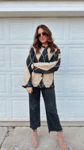 Laces Colorblock Sweater in Navy