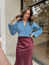 Europa Luxe Sheen Midi Skirt