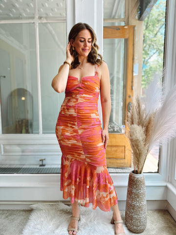 Wavy Midi Dress