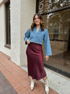 Europa Luxe Sheen Midi Skirt