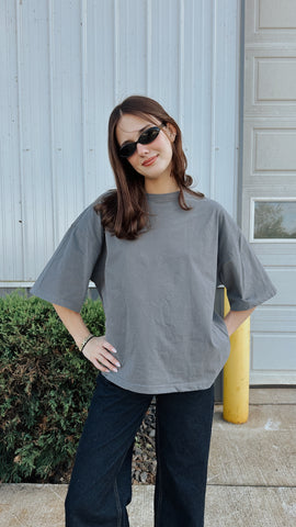 Oversized Soft Tee in Mocha