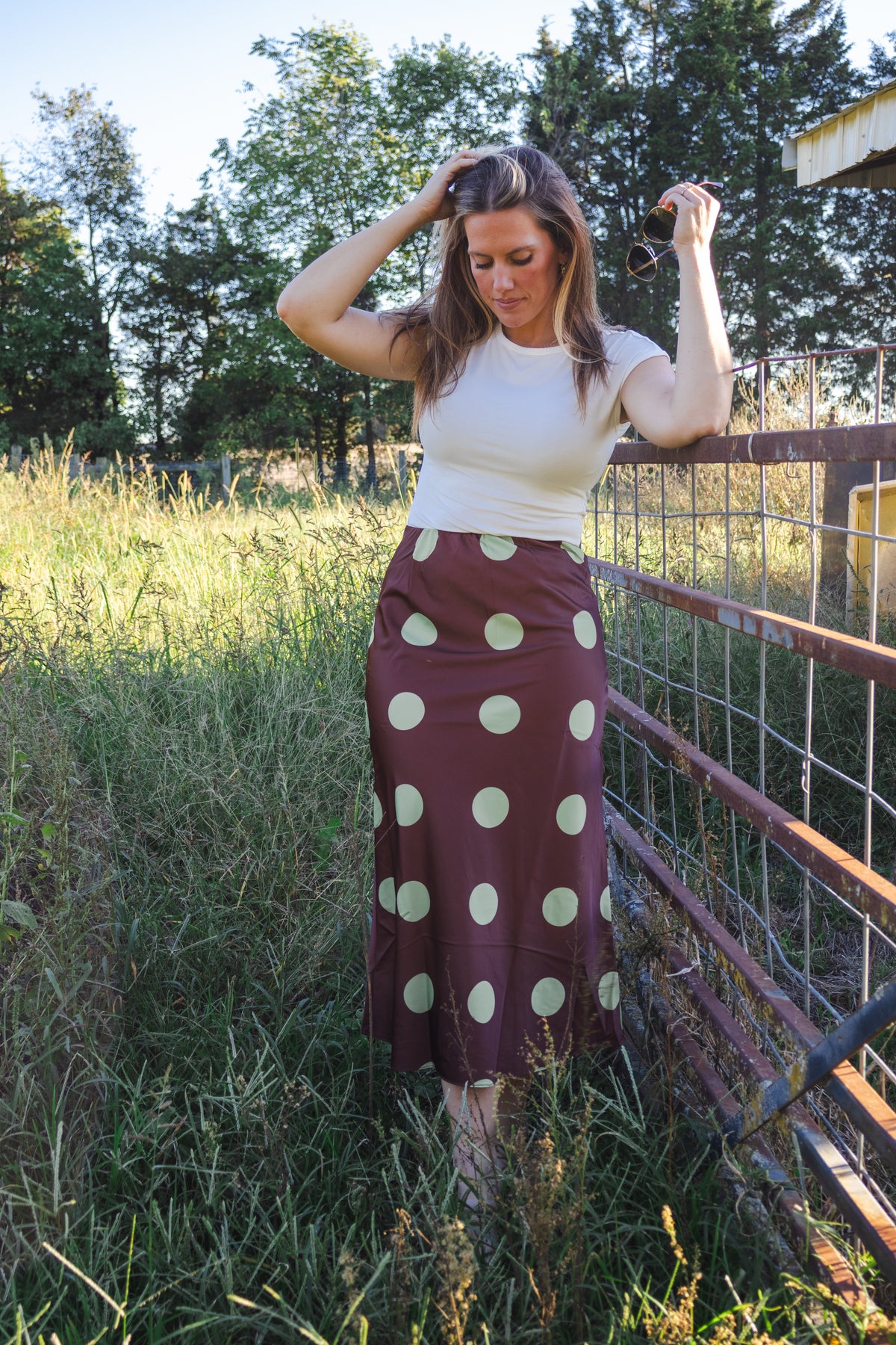 Polka Dot Slip Skirt