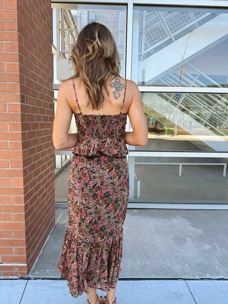 Vintage Rose Midi Dress