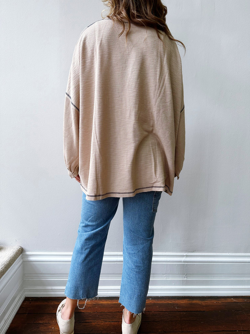 Almond Oversized Thermal Top