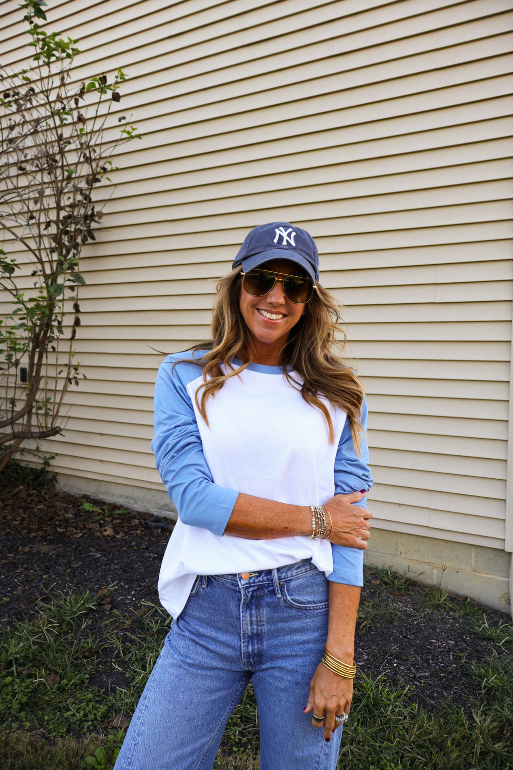 Baseball Tee in Steel Blue