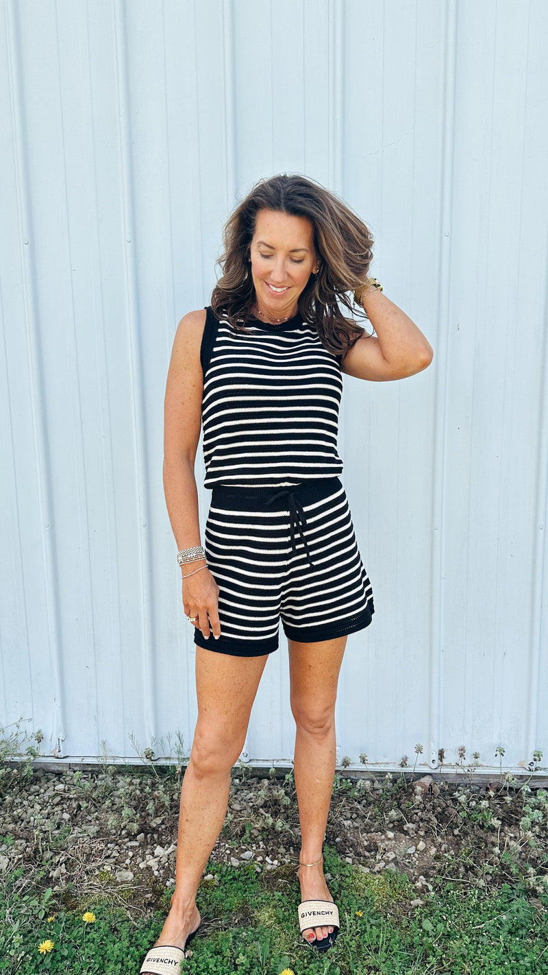 Jennifer Striped Sweater Romper