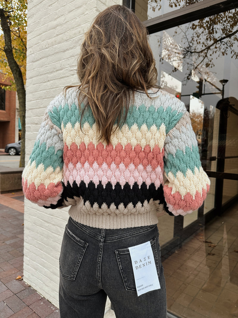 Honeycomb Colorblock Sweater