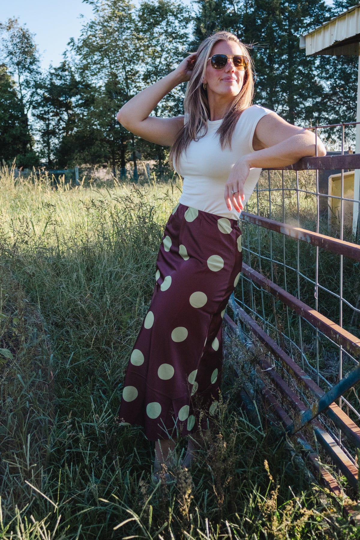 Polka Dot Slip Skirt