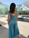 Taylor Jumpsuit in Teal Blue