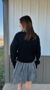 Laces Colorblock Sweater in Black
