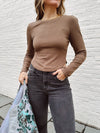 Rib Fitted Layering Top in Mocha