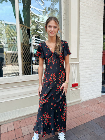 Brown Paisley Midi Dress