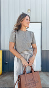 Heather Mocha SS Cardigan