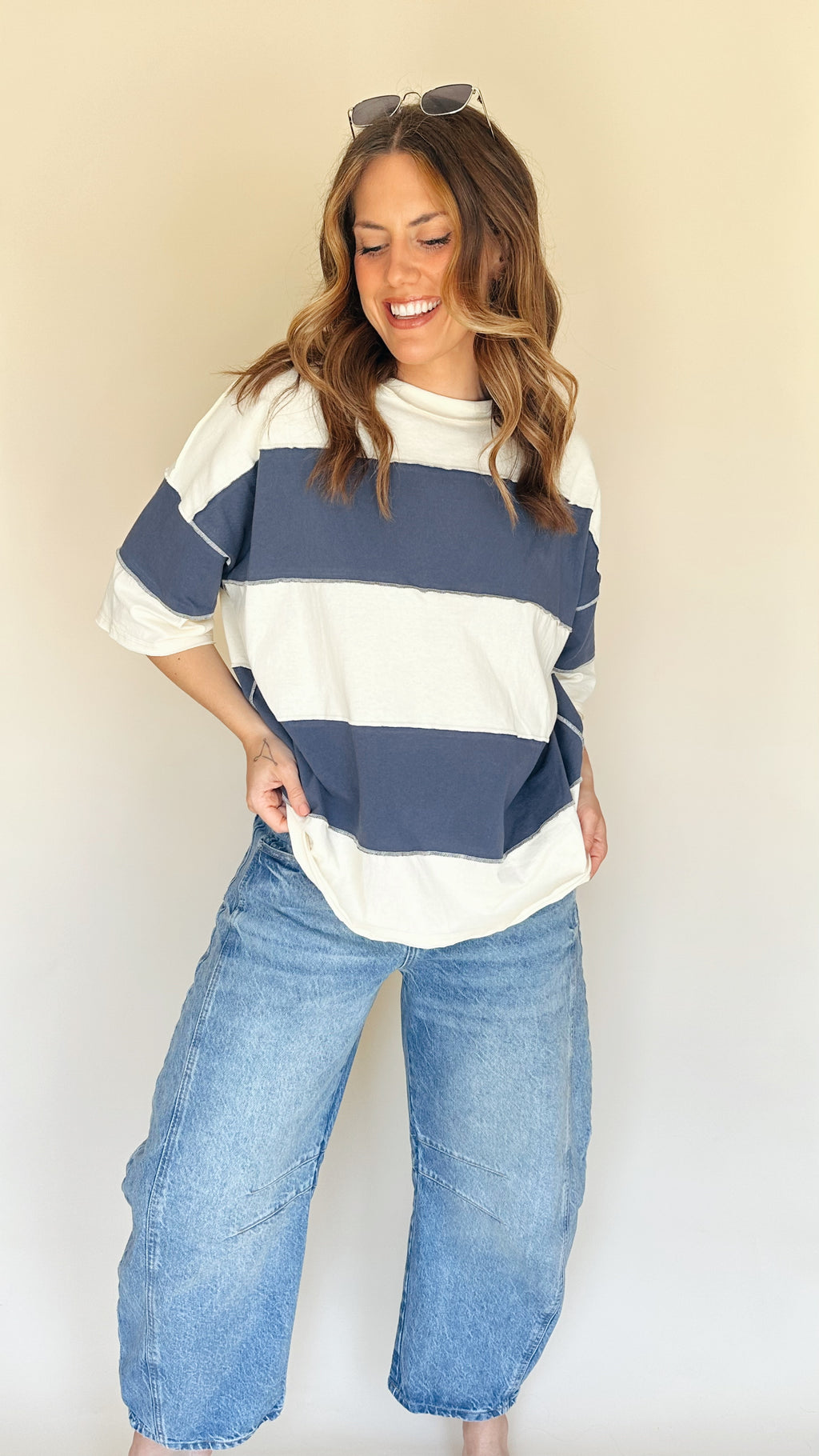 Navy Colorblock Tee