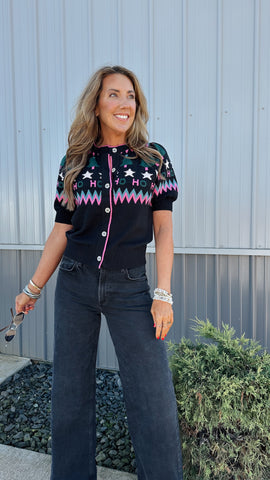 Laces Colorblock Sweater in Navy