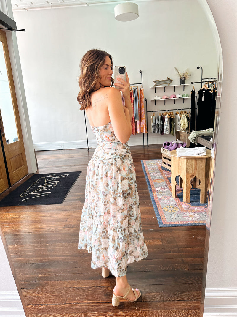 Stephanie Strapless Midi Dress