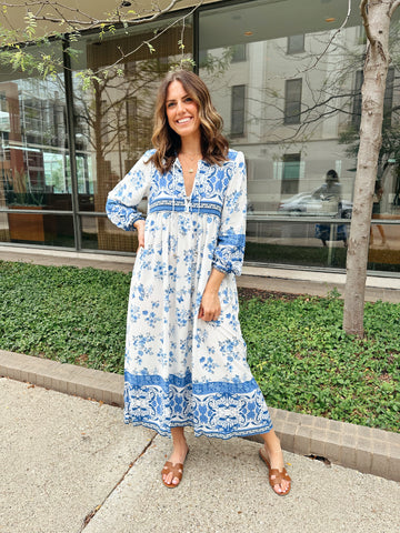 Brown Paisley Midi Dress