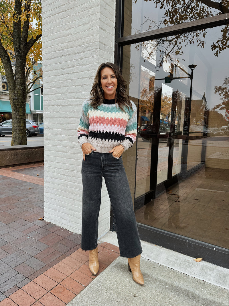 Honeycomb Colorblock Sweater