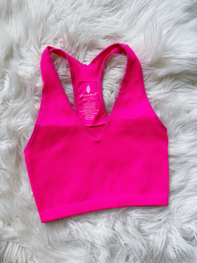 Free Throw Crop in Tropical Pink