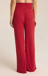 Dawn Smocked Rib Pant in Haute Red