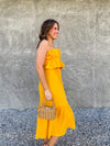 Golden Summer Midi Dress