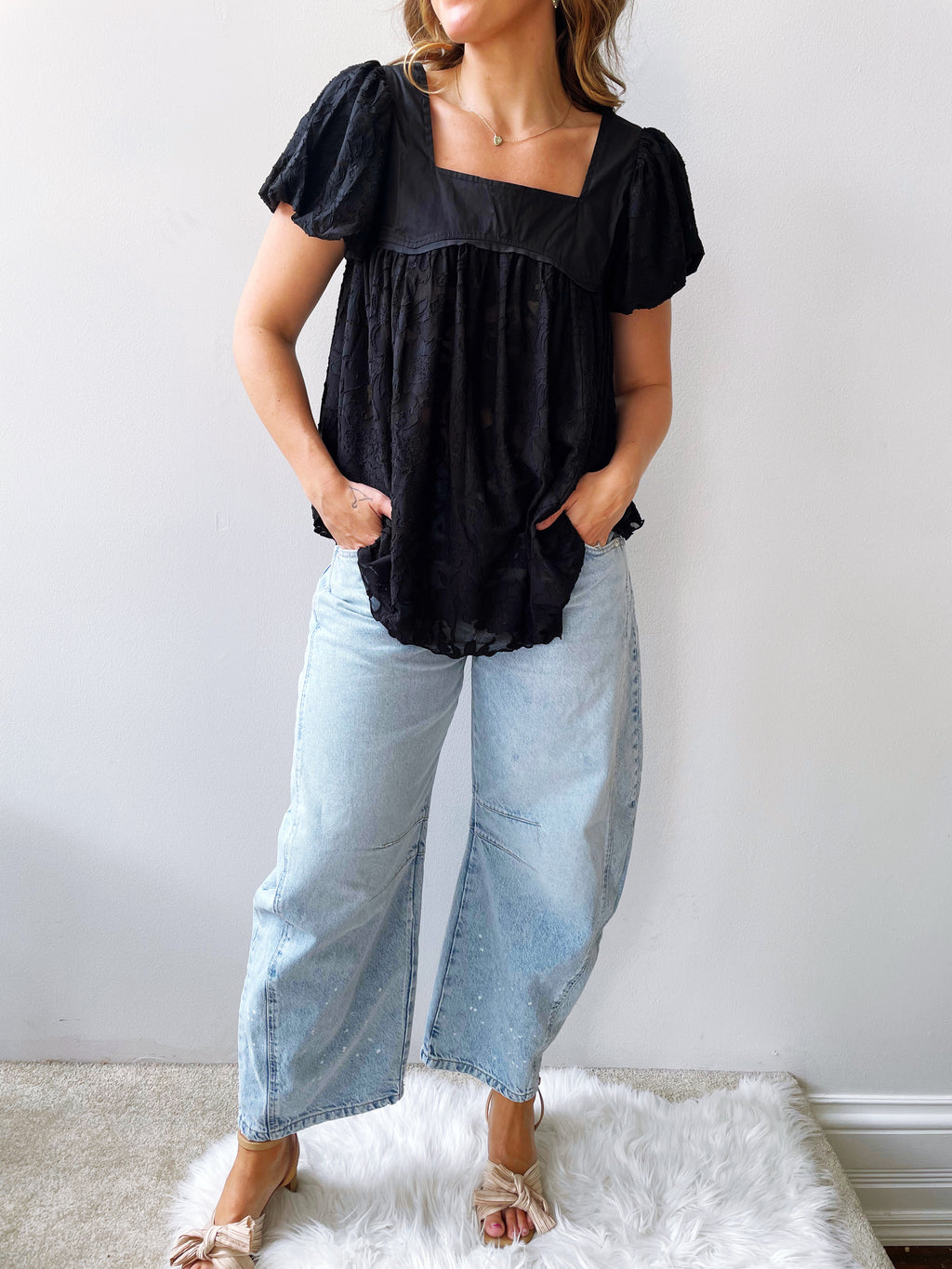 Sunrise To Sunset Blouse in Washed Black