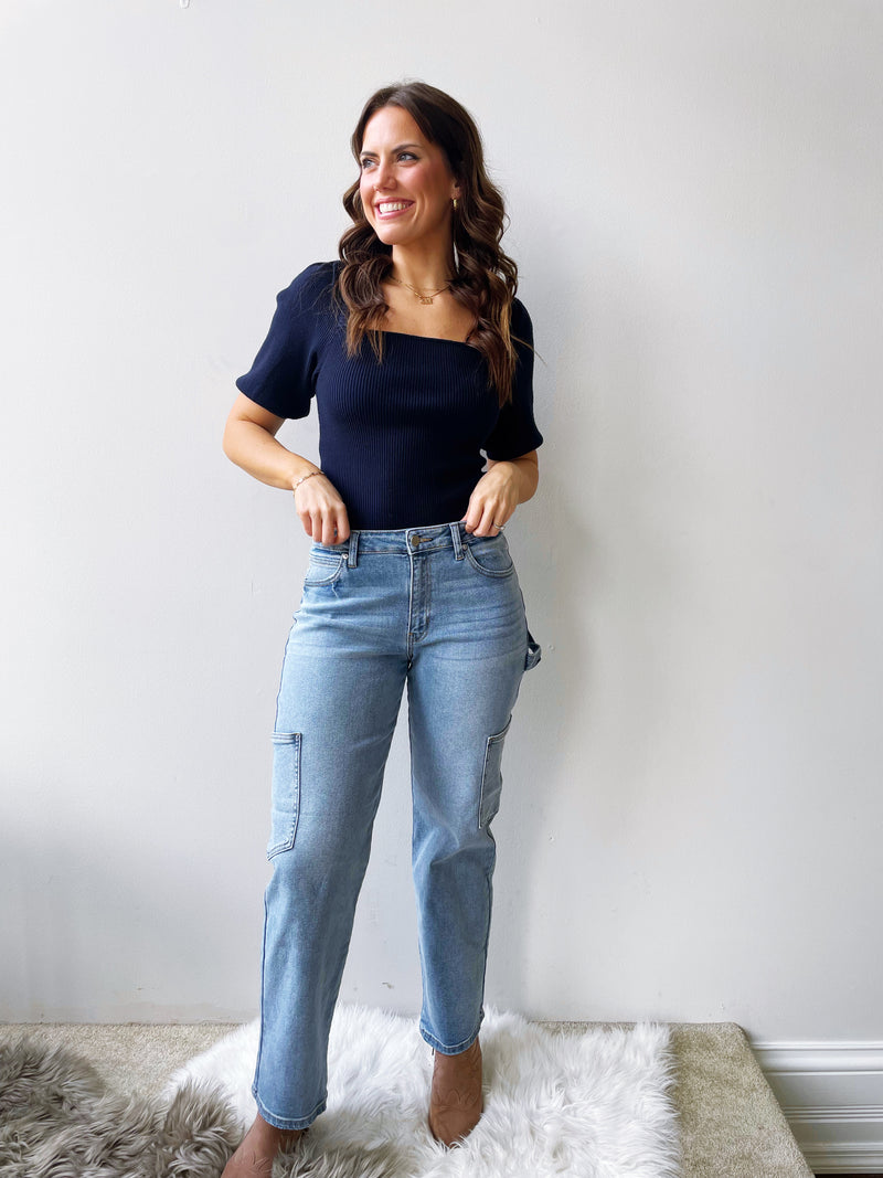 Straight Leg Cargo Jean